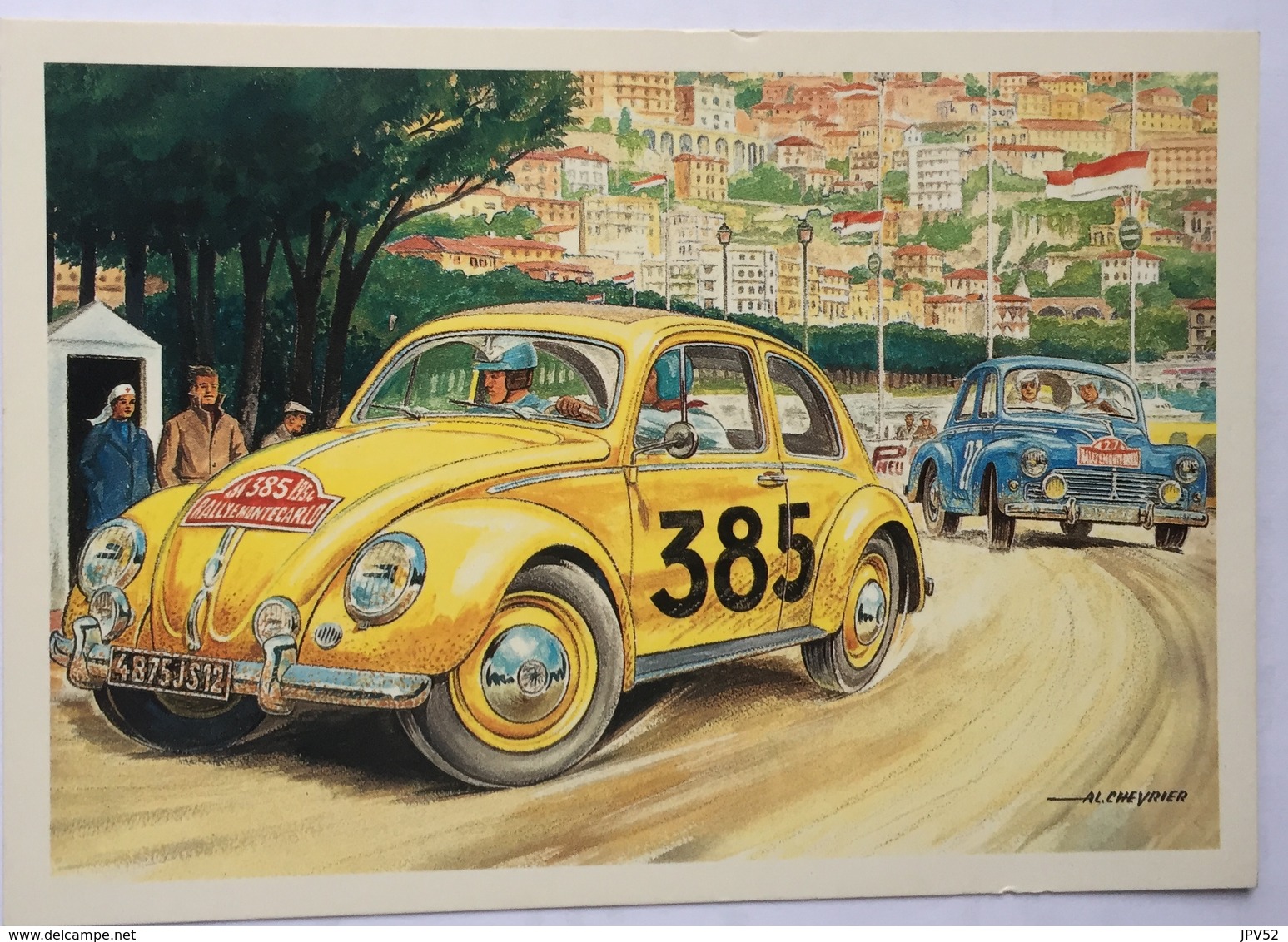 (871) Volkswagen - 385 - Rallye Monte Carlo - Rode Kruis - Alain Chevrier - Publicité