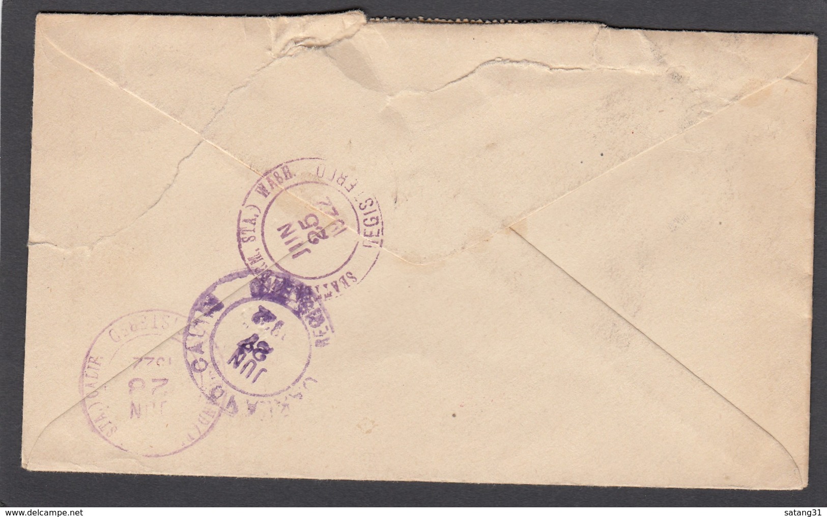 REGISTRED COVER FROM SINGAPORE TO U.S.A./LETTRE RECO. DE SINGAPOUR POUR LES U.S.A. - Straits Settlements