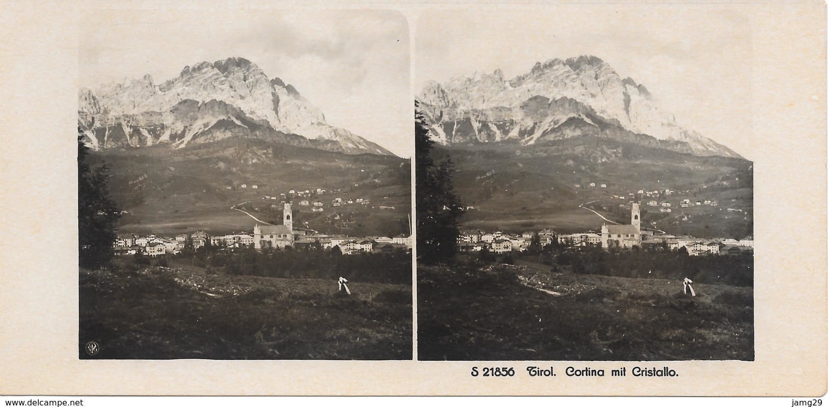 Oostenrijk/Austria, Stereoscoopfoto, Tirol, Cortina Mit Cristallo, Ca. 1920 - Stereoscoop