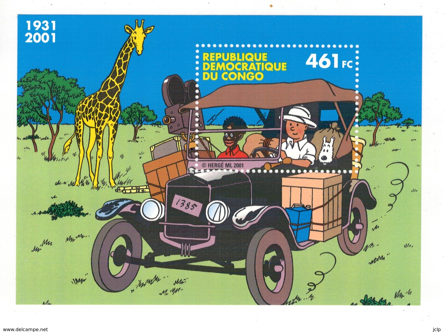 2001 - Tintin Au Congo.  Emission Commune Avec La Belgique. - Neufs