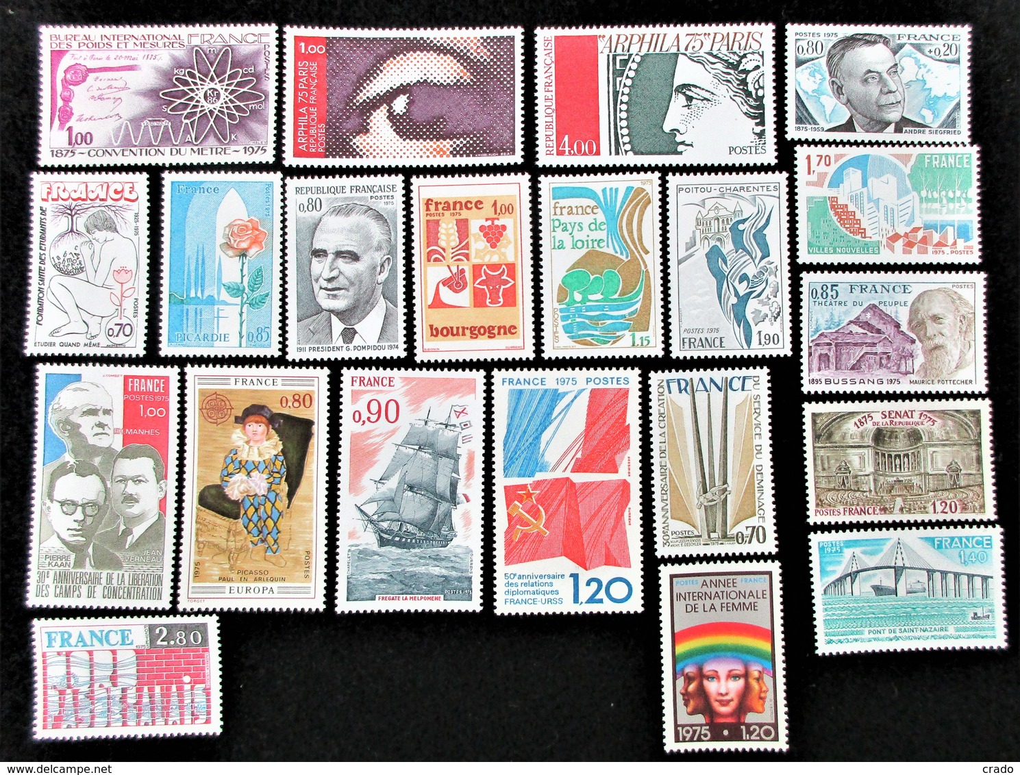 Vends Sous La Faciale Lot De 21 Timbres Neufs** De France Année 1975 - 1970-1979