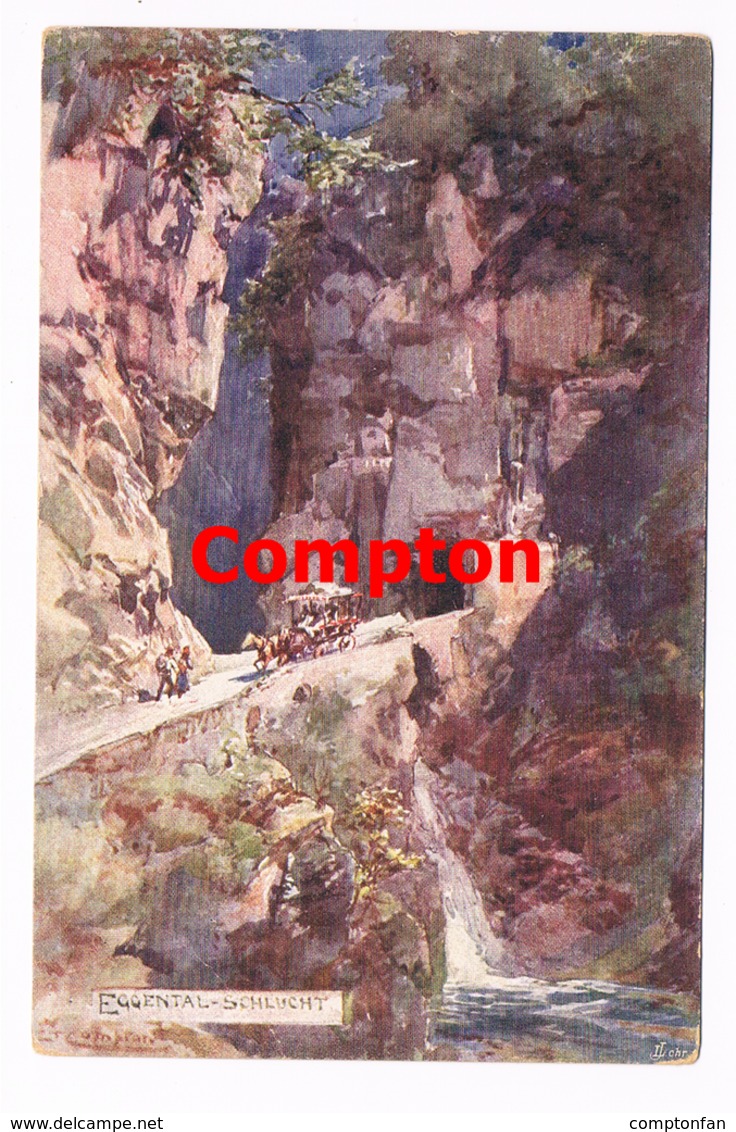 488 E.T.Compton Eggental-Schlucht Bozen Dolomiten Künstlerkarte - Bolzano (Bozen)