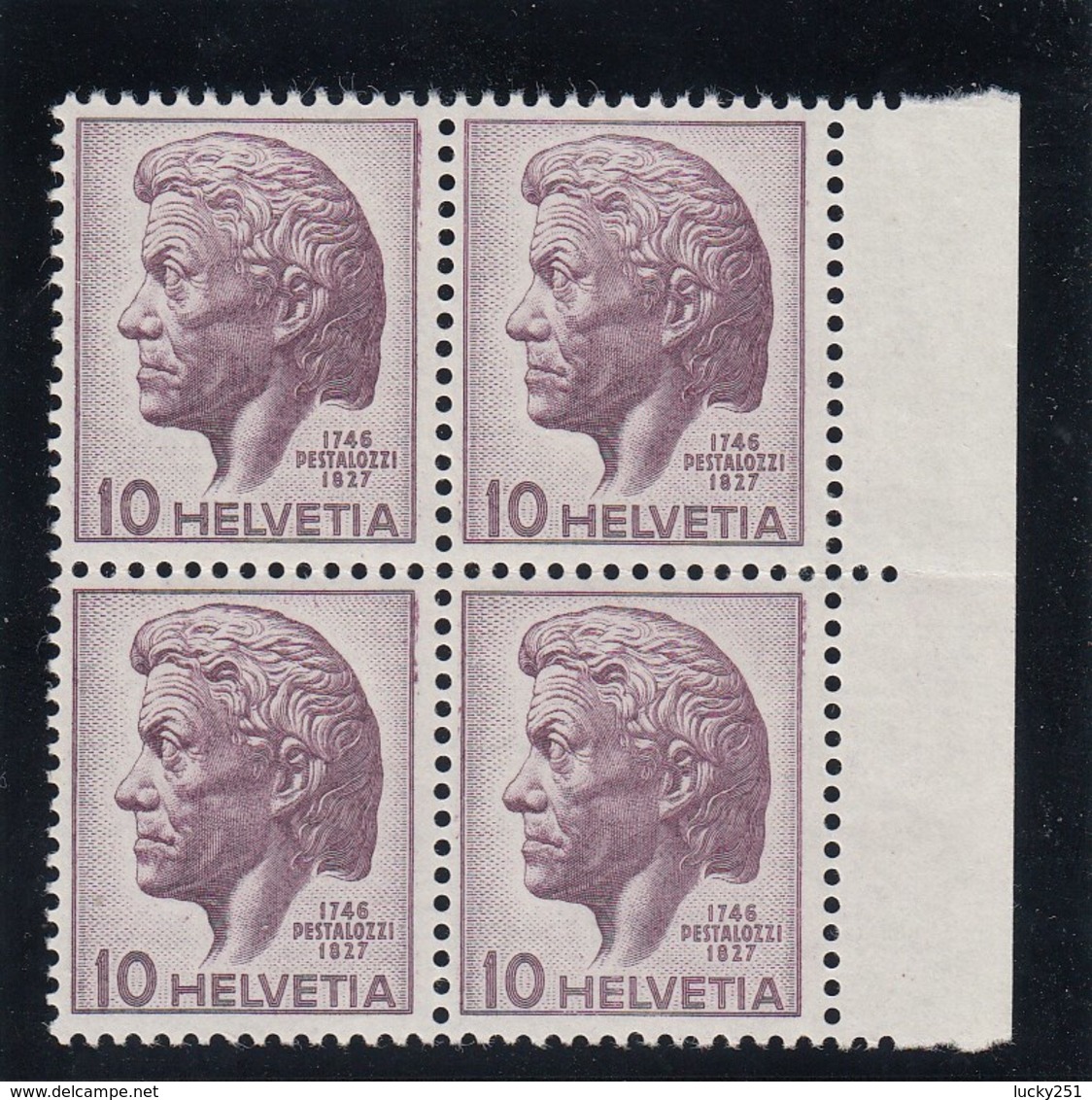 Suisse - 1946 - N° YT 427 - Neuf** - Bloc De Quatre - Henri Pestalozzi - Unused Stamps