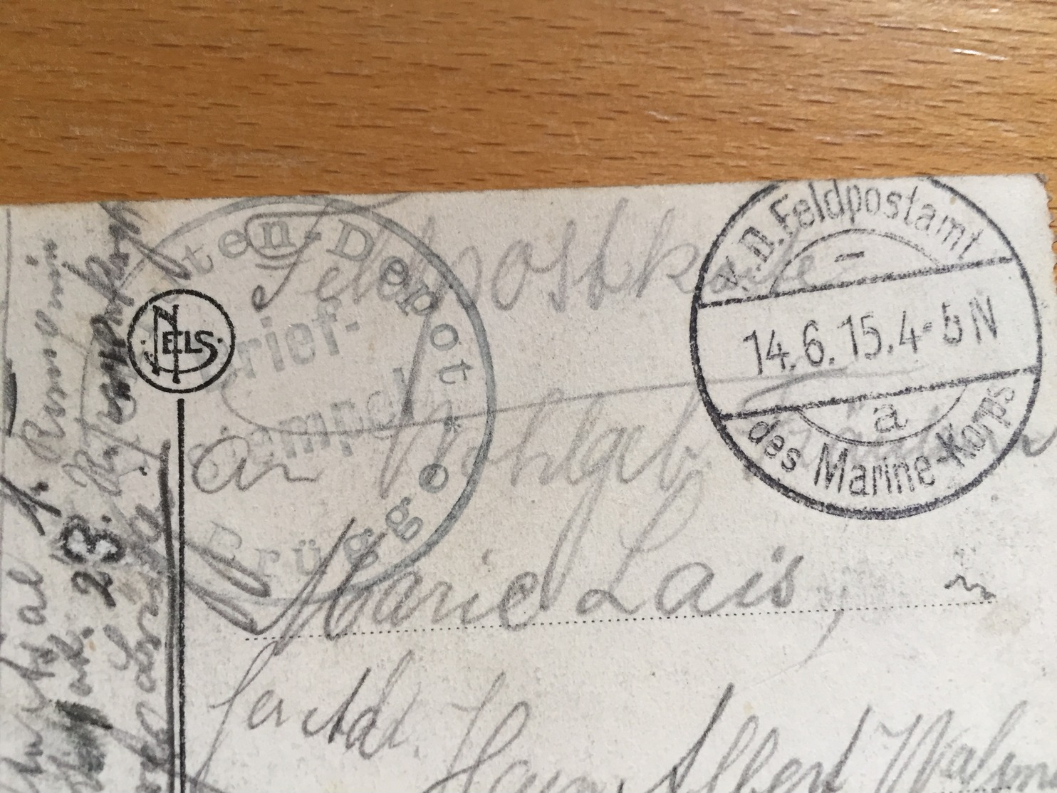 FELDPOST 1. WK  REKRUTEN-DEPOT BRÜGGE  1915 - Briefe U. Dokumente