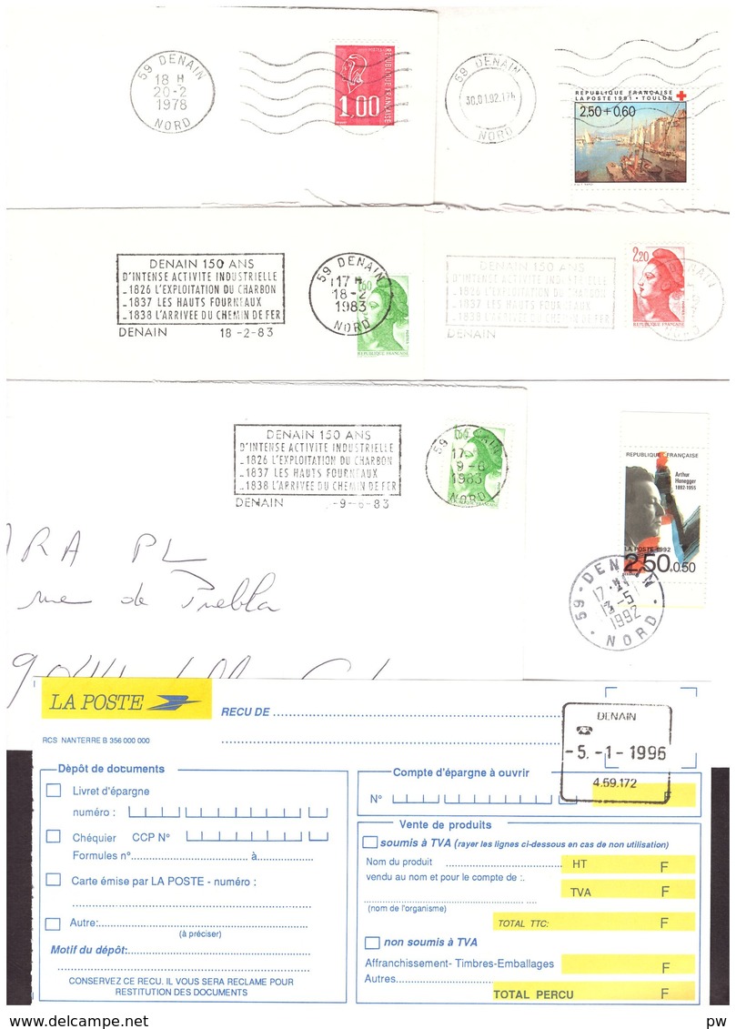 FRANCE '59 DENAIN' 1978/95  15 MARQUES POSTALES Et  OBLITERATIONS - 1961-....