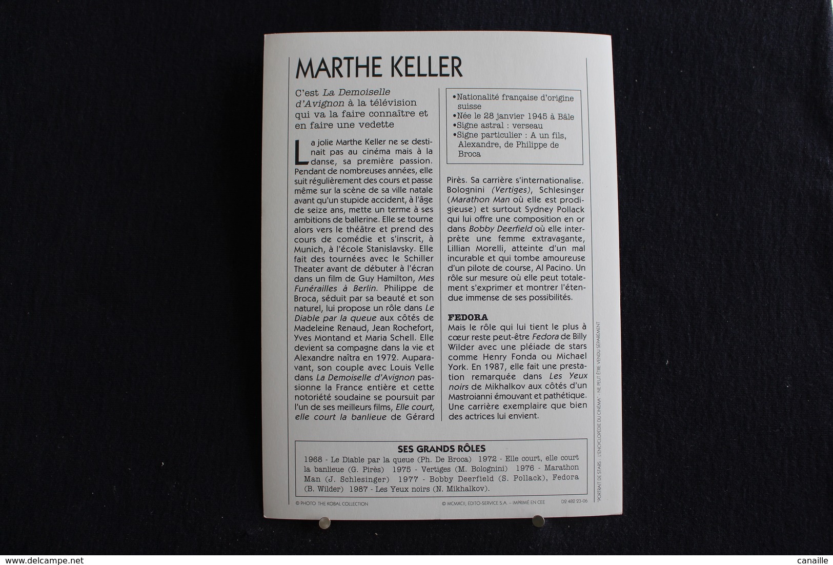 Sp-Actrice, Suisse - 1980 -  Marthe Keller Est Une Actrice Et Metteuse En Scène Suisse Née Le 28 Janvier 1945 à Bâle. - Acteurs