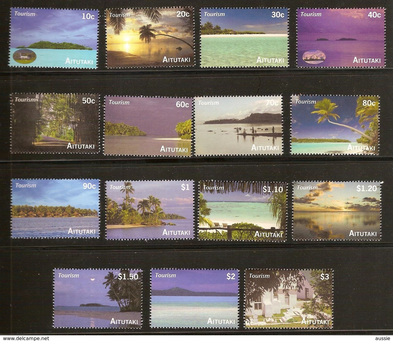 Aitutaki 2010 Yvertn° 603-617 *** MNH Cote 32 Euro Tourisme Vues De L' île - Aitutaki