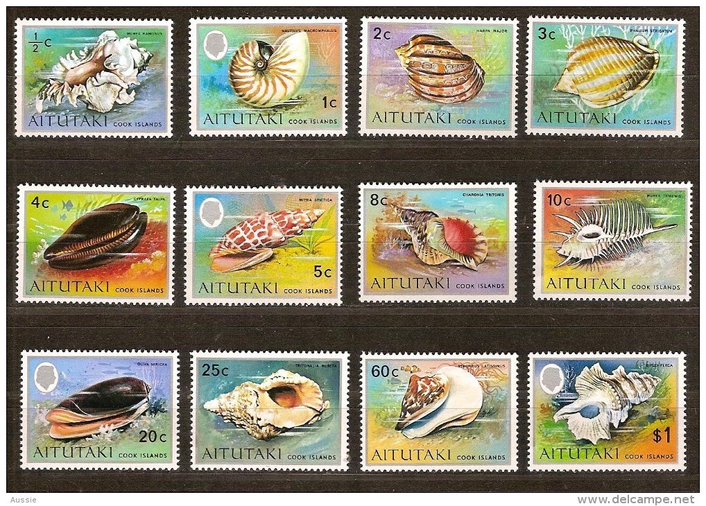 Aitutaki 1974  Yvertn°  96-106 *** MNH Cote 23,50 Euro Faune Coquillages Schelpen - Aitutaki