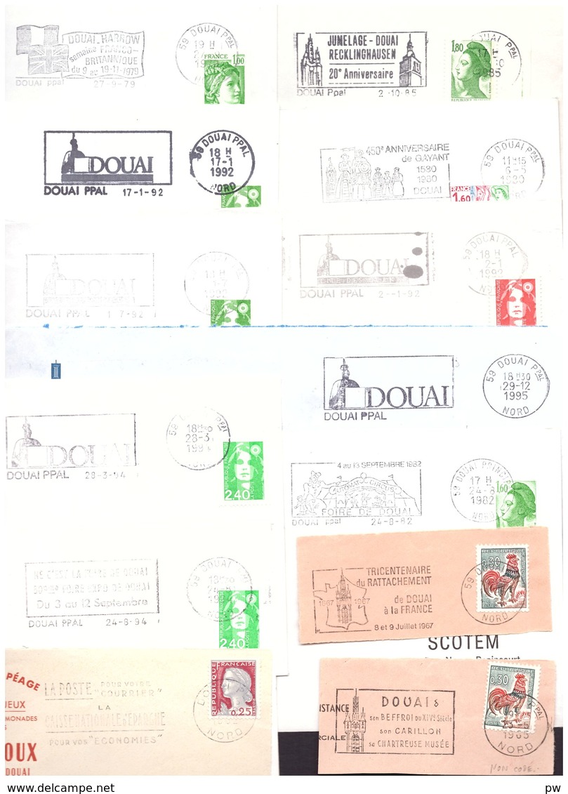 FRANCE '59 DOUAI PRINCIPAL' 1962/95  55 MARQUES POSTALES Et  OBLITERATIONS - 1961-....