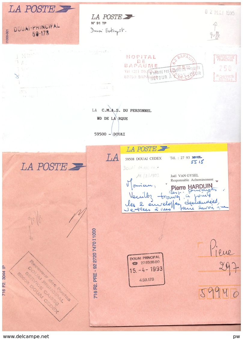 FRANCE '59 DOUAI PRINCIPAL' 1962/95  55 MARQUES POSTALES et  OBLITERATIONS