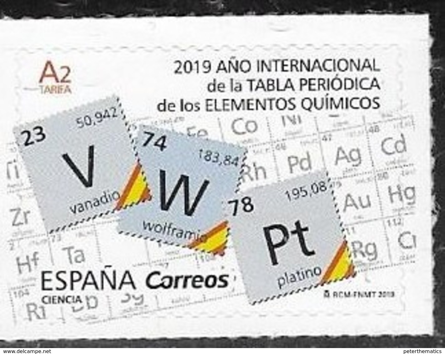 SPAIN, 2019, MNH, INTERNATIONAL YEAR OF THE PERIODIC TABLE OF CHEMICAL ELEMENTS,1v - Chemistry