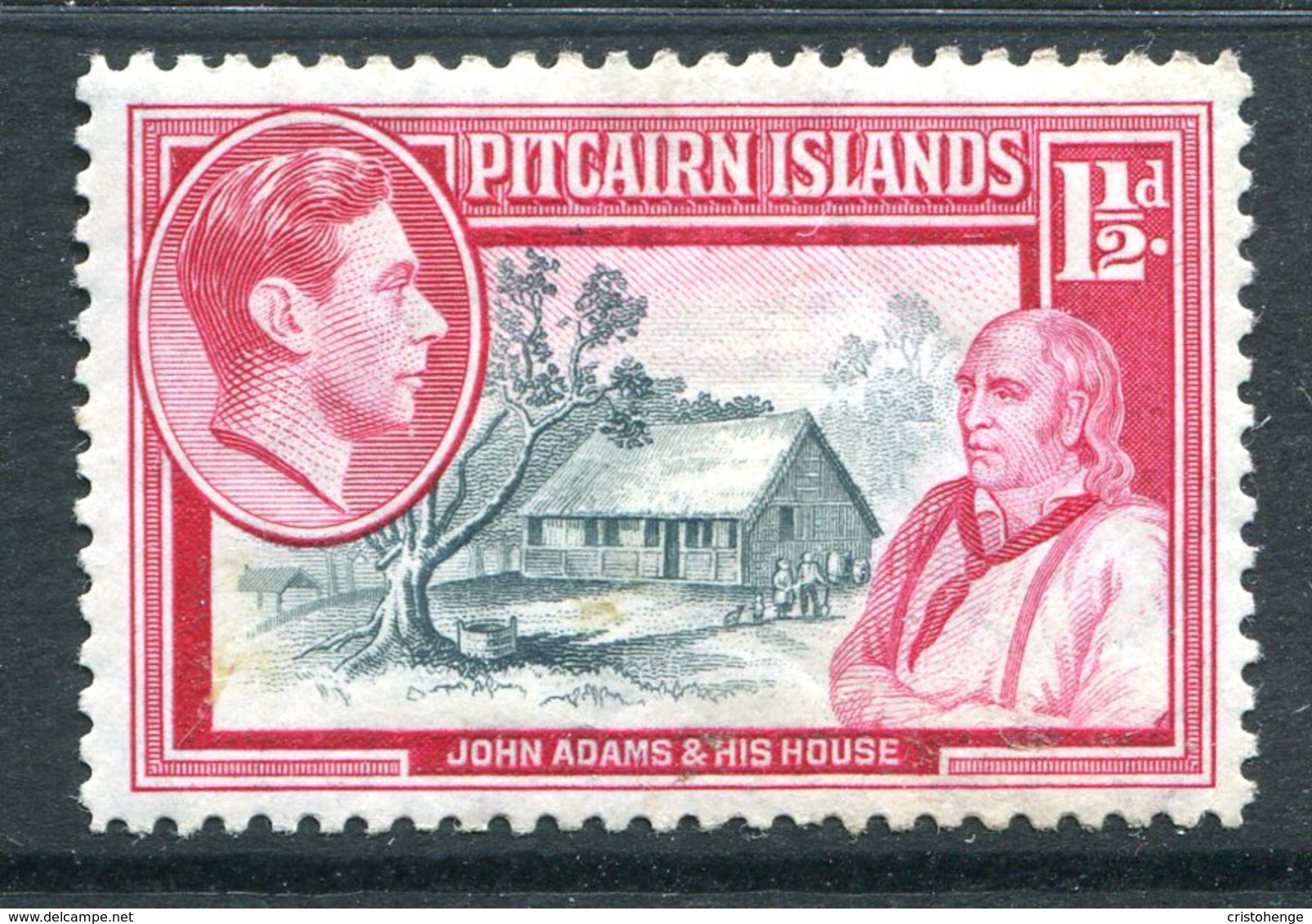 Pitcairn Islands 1940 KGVI Pictorial Definitives - 1½d John Adams HM (SG 3) - Pitcairninsel