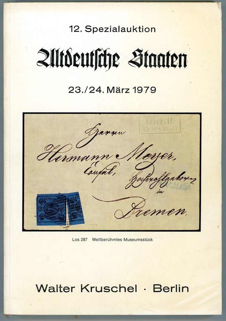12. Kruschel Auktion 1979 - Altdeutsche Staaten Mit Ergebnisliste - Auktionskataloge