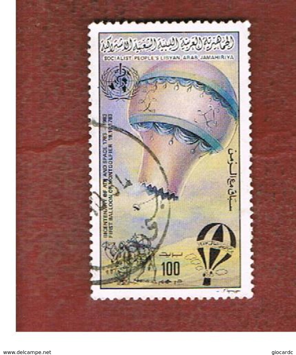 LIBIA (LIBYA) -  SG 1390  -     1983 MANNED FLIGHT BICENTENARY MONTGOLFIERE 1783)    -  USED - Libia