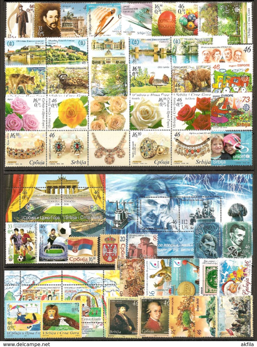 Yugoslavia 62 complete years from 1945 till 2006, MNH (**)