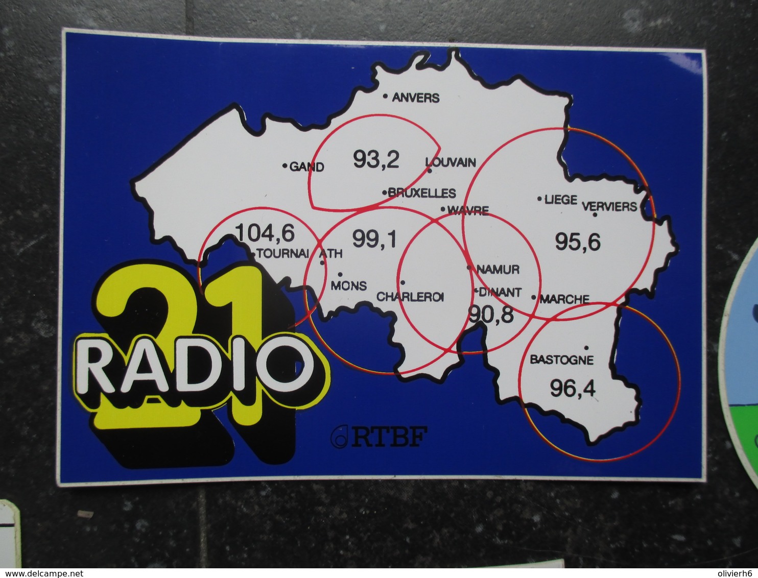 VP LOT 25 AUTOLLANTS RTBF (M1911) BELGIQUE Radio Télévision Belge Francophone (7 Vues) La Une, La Deux, Radio 21, Etc. - Pegatinas