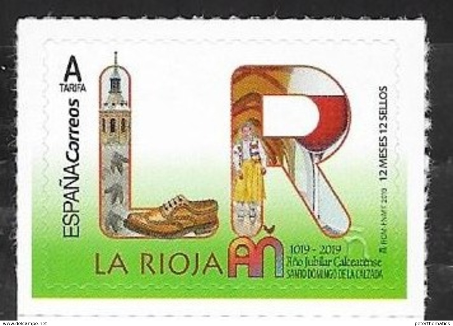 SPAIN, 2019, MNH, 12 MONTHS 12 STAMPS,  LA RIOJA, SHOES, COSTUMES,   1v - Costumes