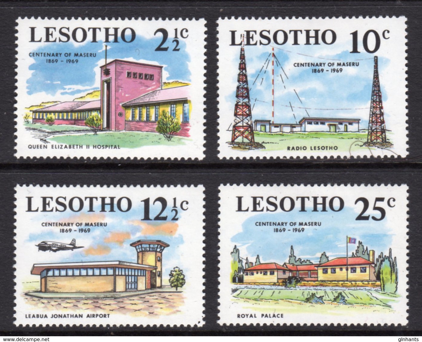 LESOTHO - 1969 MASERU ANNIVERSARY SET (4V) FINE MOUNTED MINT MM * SG 167-170 - Lesotho (1966-...)