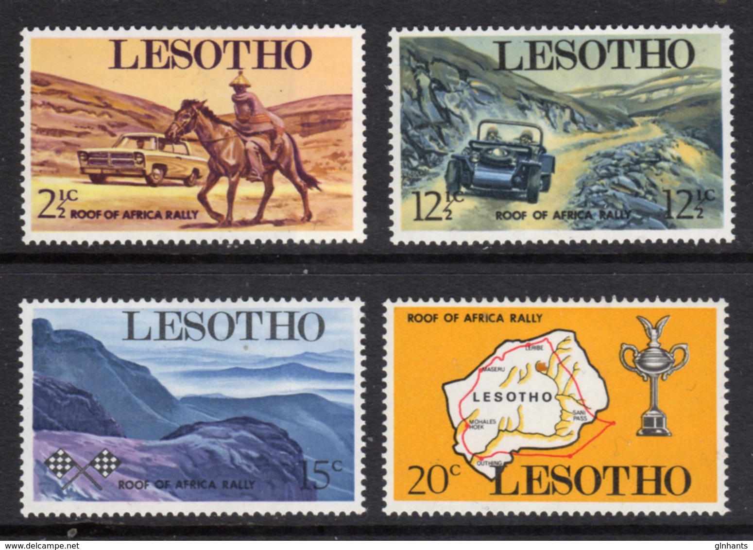 LESOTHO - 1969 CAR RALLY SET (4V) FINE MOUNTED MINT MM * SG 171-174 - Lesotho (1966-...)