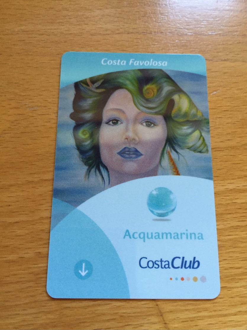 Hotelkarte Room Key Keycard Clef De Hotel Tarjeta Hotel CABIN CARD  COSTA FAVOLOSA  AQUAMARINA - Ohne Zuordnung