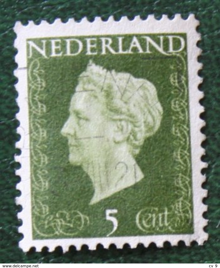 5 Ct Koningin Wilhelmina NVPH 474 (Mi 477) 1947 -1948 Gebruikt / Used NEDERLAND / NIEDERLANDE - Gebraucht