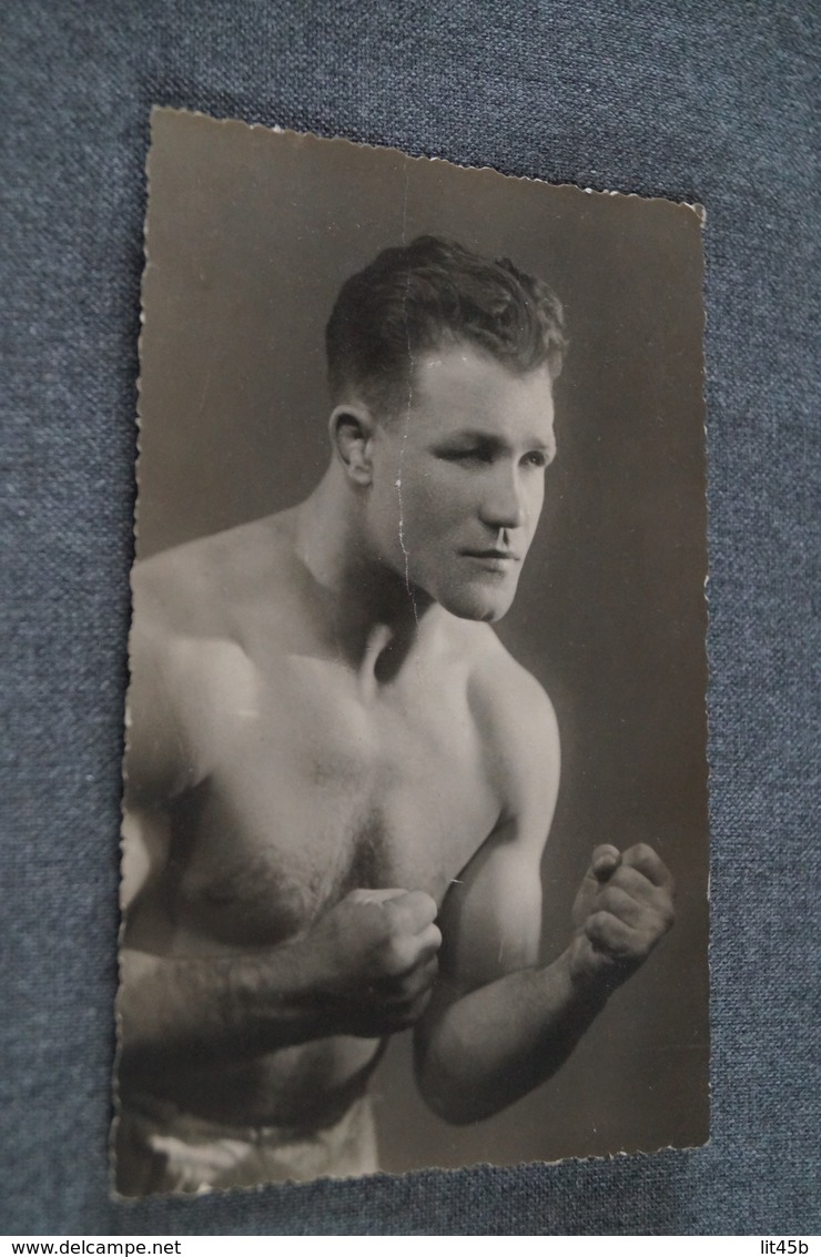 Grande Photo Ancienne D'un Boxeur ,1932,Boxe,région De Namur,Etienne Champion De Belgique,originale,13,5 Sur 8,5 Cm. - Autres & Non Classés