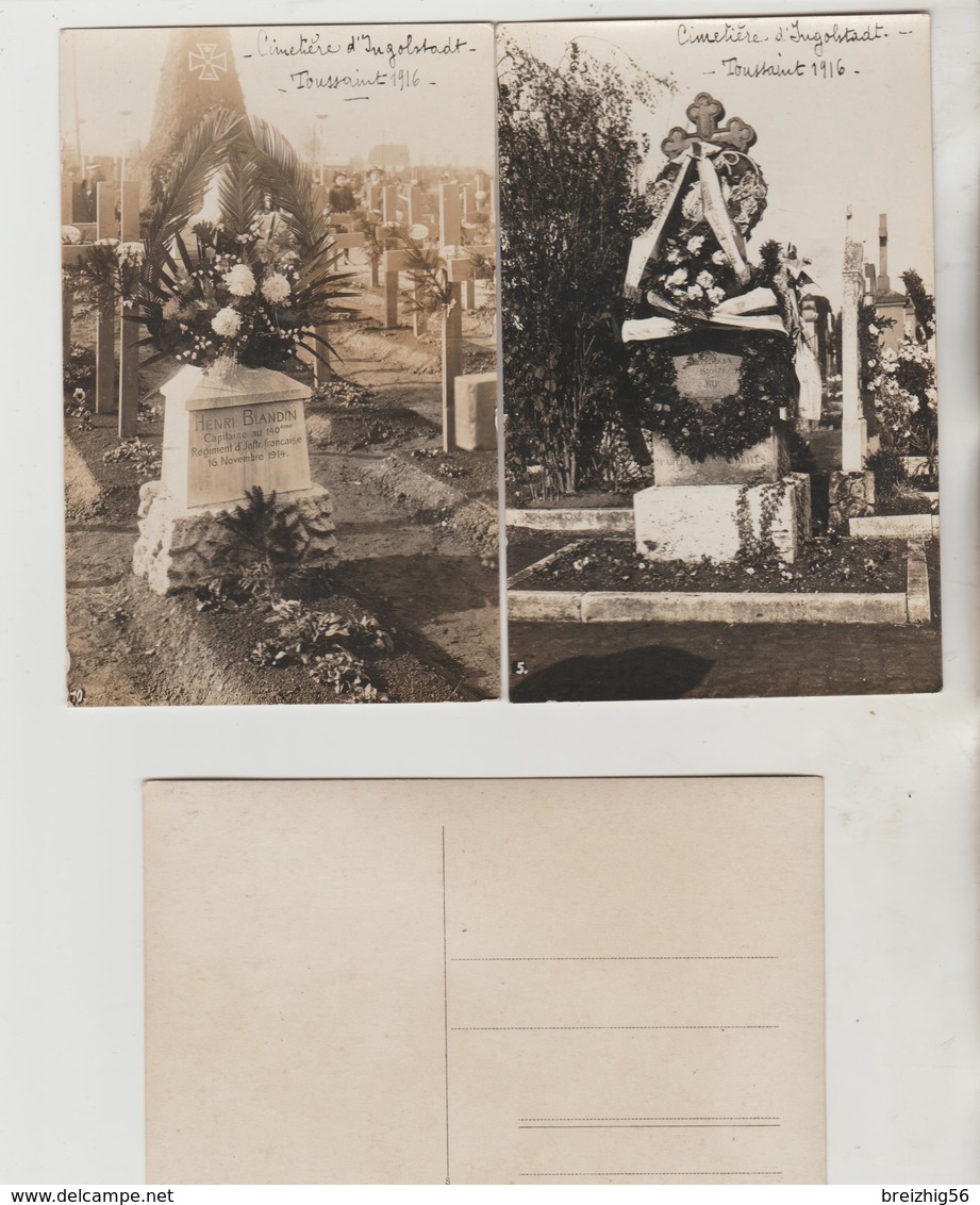 Guerre 1914-1918 Cimetière D'INGOLSTADT Toussaint 1916   5 Cartes-photos - Cimetières Militaires