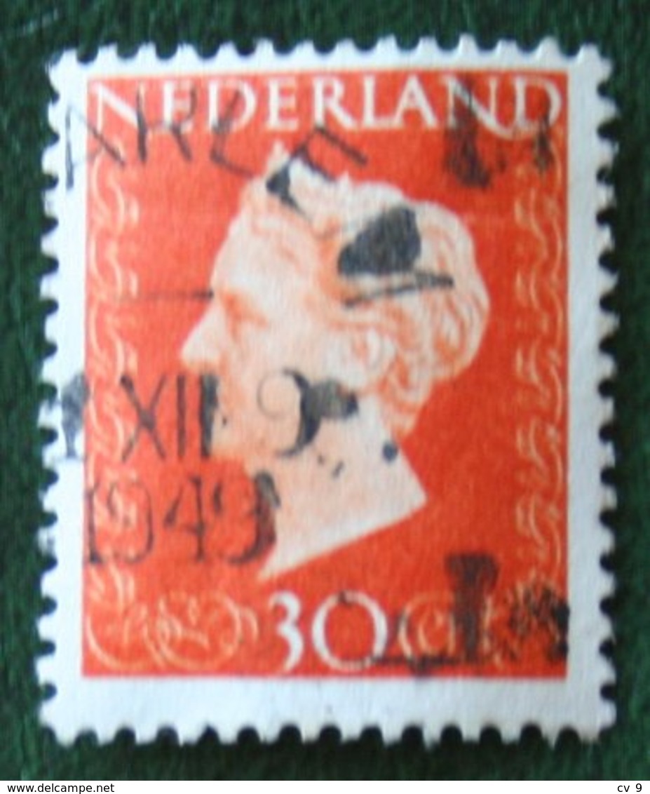 30 Ct Koningin Wilhelmina NVPH 484 (Mi 487) 1947 -1948 Gebruikt / Used NEDERLAND / NIEDERLANDE - Gebraucht