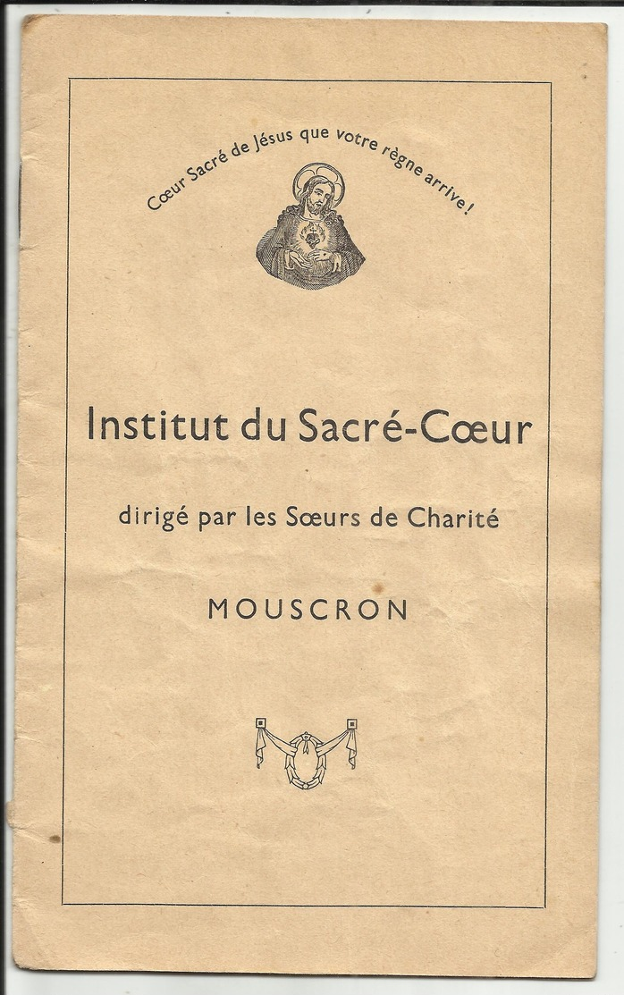Mouscron  - Institut Du Sacré-Coeur Dirigé Par Les Soeurs De Charité - Bulletin élève 1944 - Historische Dokumente