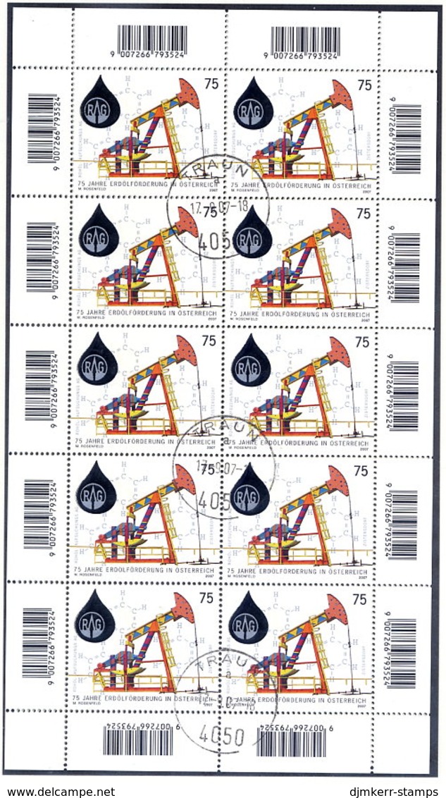 AUSTRIA 2007 Oil Extraction Sheetlet, Cancelled.  Michel 2684 Kb - Blocks & Sheetlets & Panes