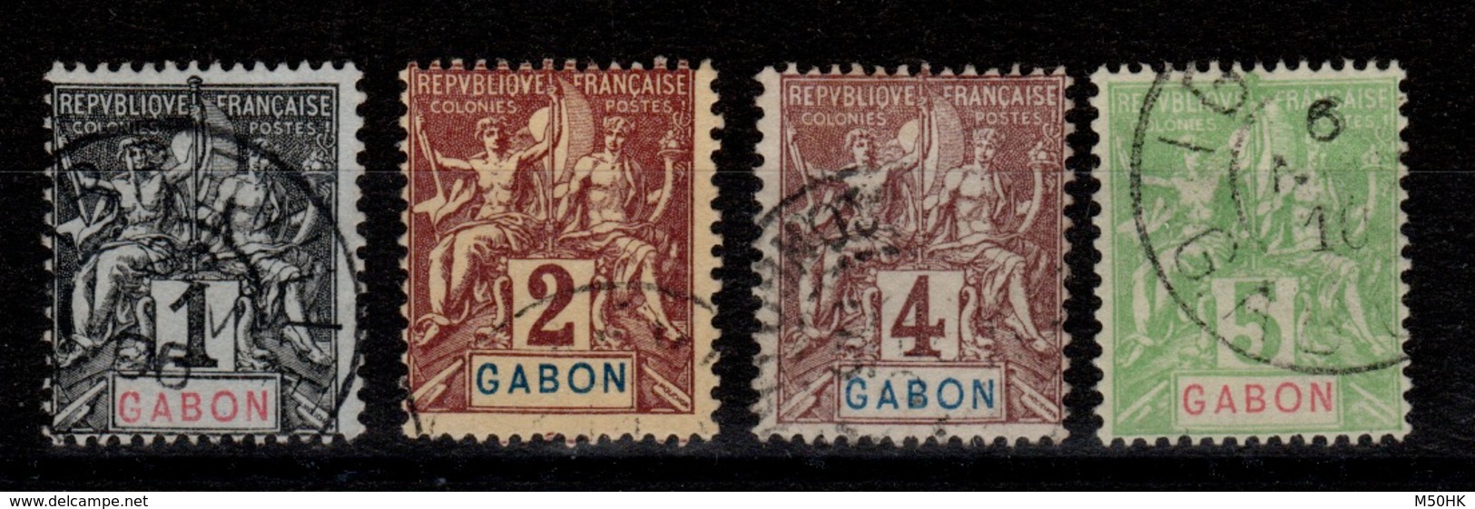 Gabon - YV 16 / 17 / 18 / 19 Obliteres Type Groupe Cote 7 Euros - Used Stamps