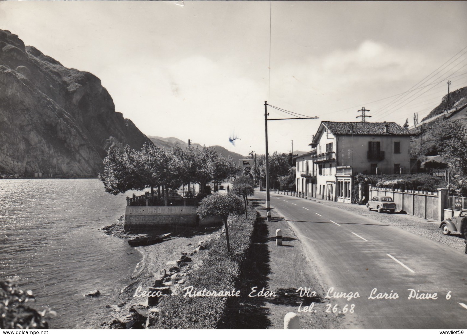 LECCO-RISTORANTE=EDEN=VIA LUNGO LARIO PIAVE-CARTOLINA VERA FOTOGRAFIA-VIAGGIATA TRA IL 1955-1959 - Lecco