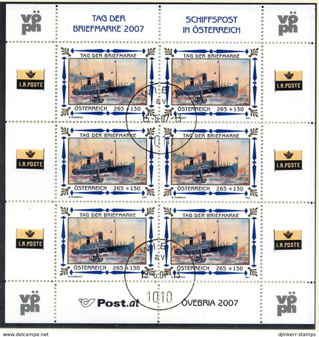 AUSTRIA 2007 Stamp Day Sheetlet, Cancelled.  Michel 2669 Kb - Blocks & Sheetlets & Panes