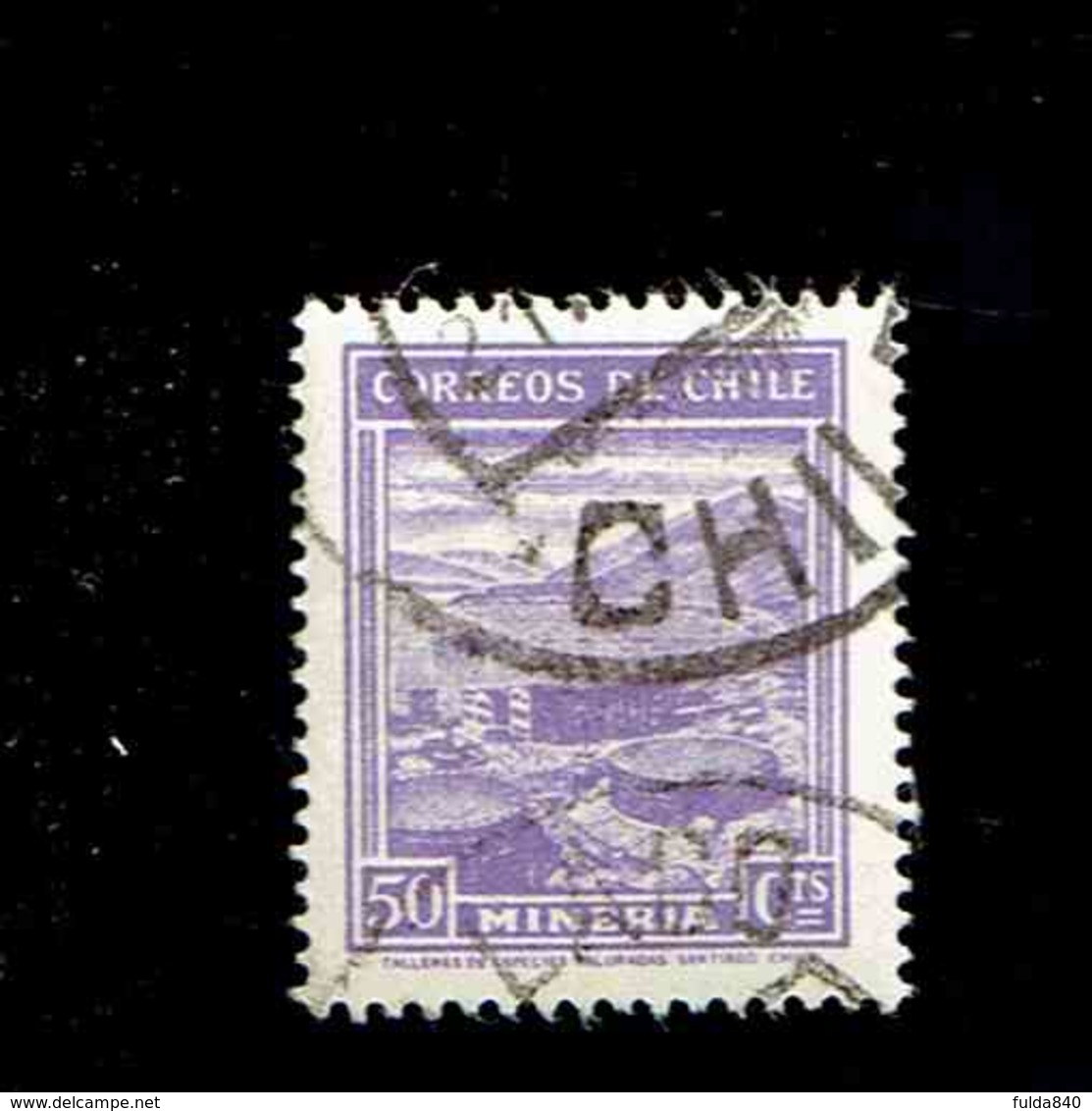 CHILI.(Y&T)   1938-40 - N°173  *Mines*  50c.  Obl - Chili