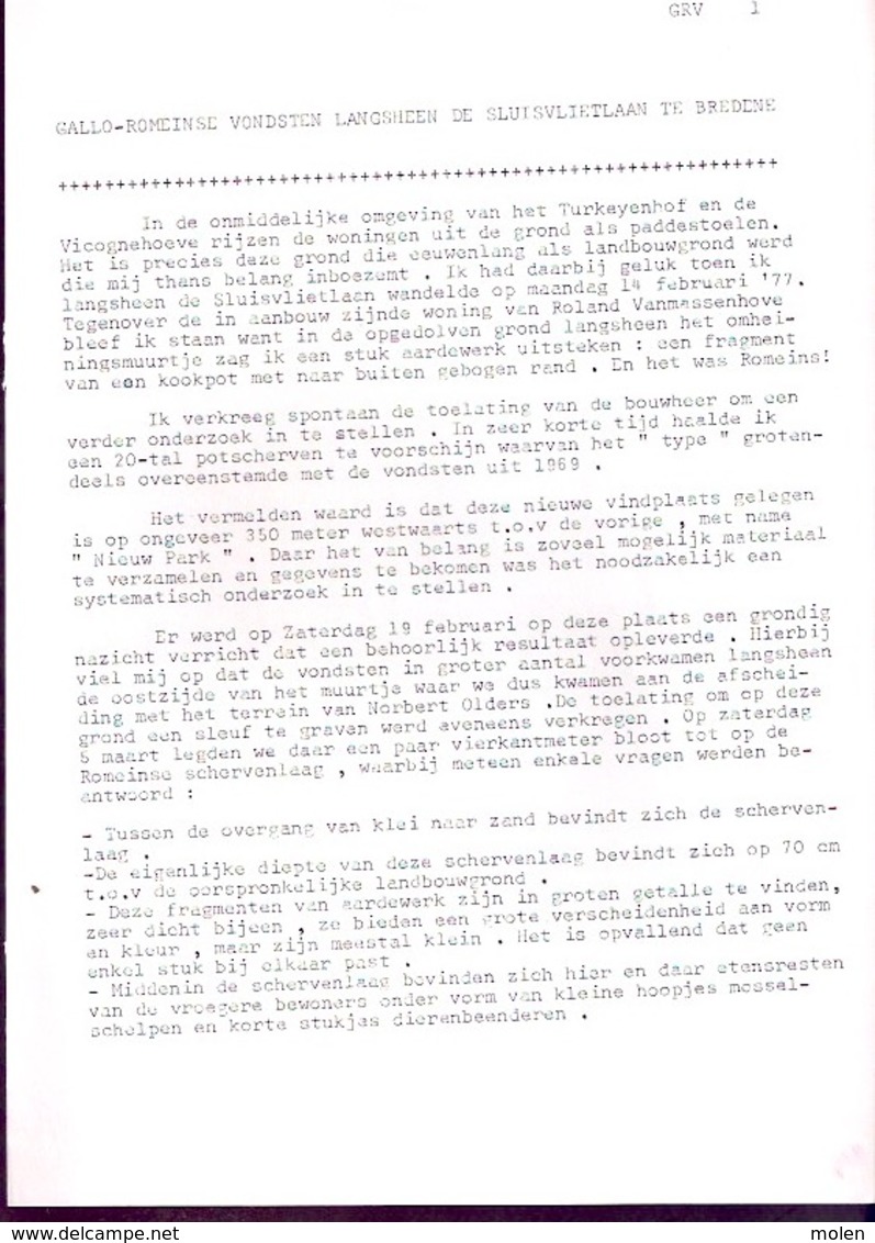 Jaarboek 1977 TER CUERE BREDENE Oostende GALLO-ROMEINS TER-SCHELLE WO1 KAAI FESTUNG-EUROPA DUINENWEG VOLKSTELLING Z797E - Bredene