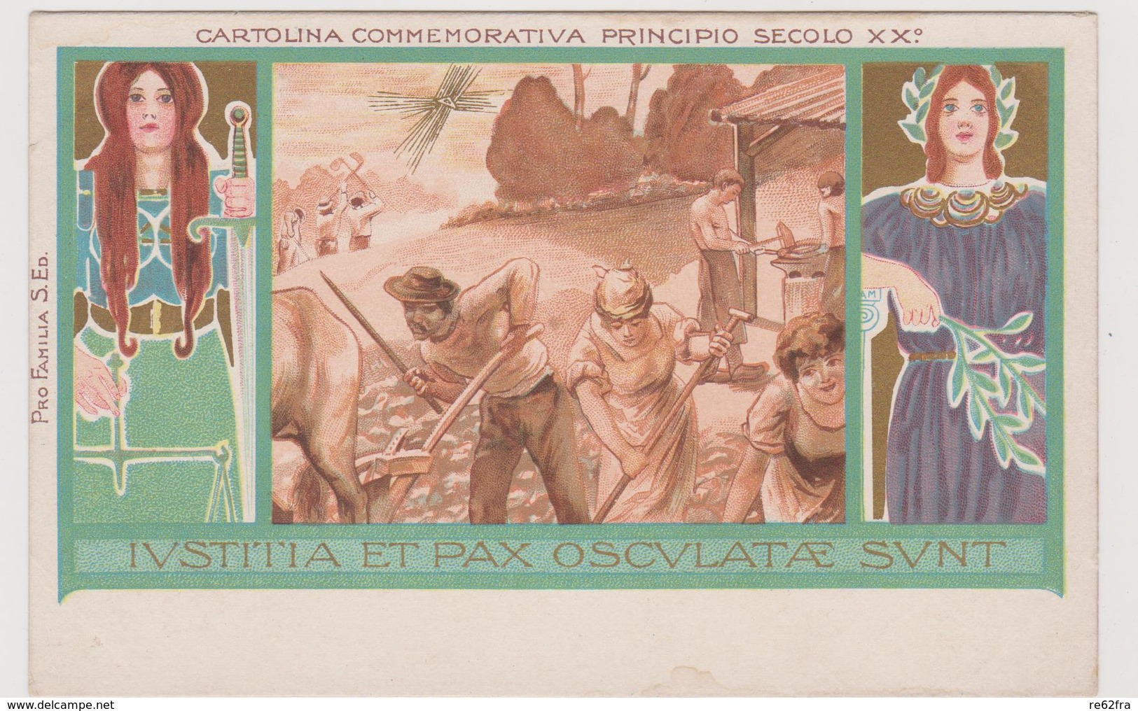 Cartolina Commemorativa Principio Secolo XX°, Illustrata - F.p. - Anno 1900 - Altri & Non Classificati