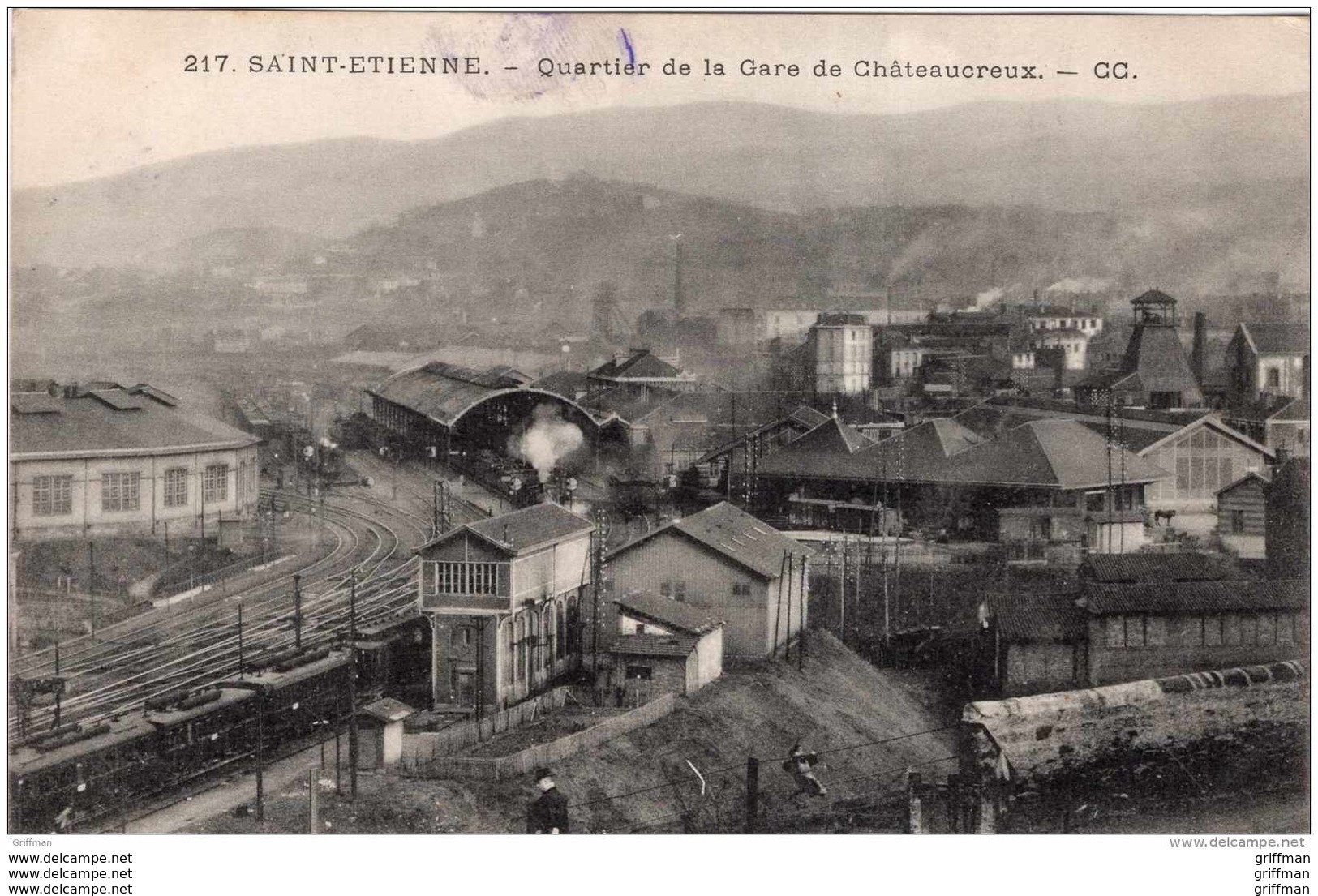 SAINT ETIENNE QUARTIER DE LA GARE DE CHATEAUCREUX 1915 TBE - Saint Etienne