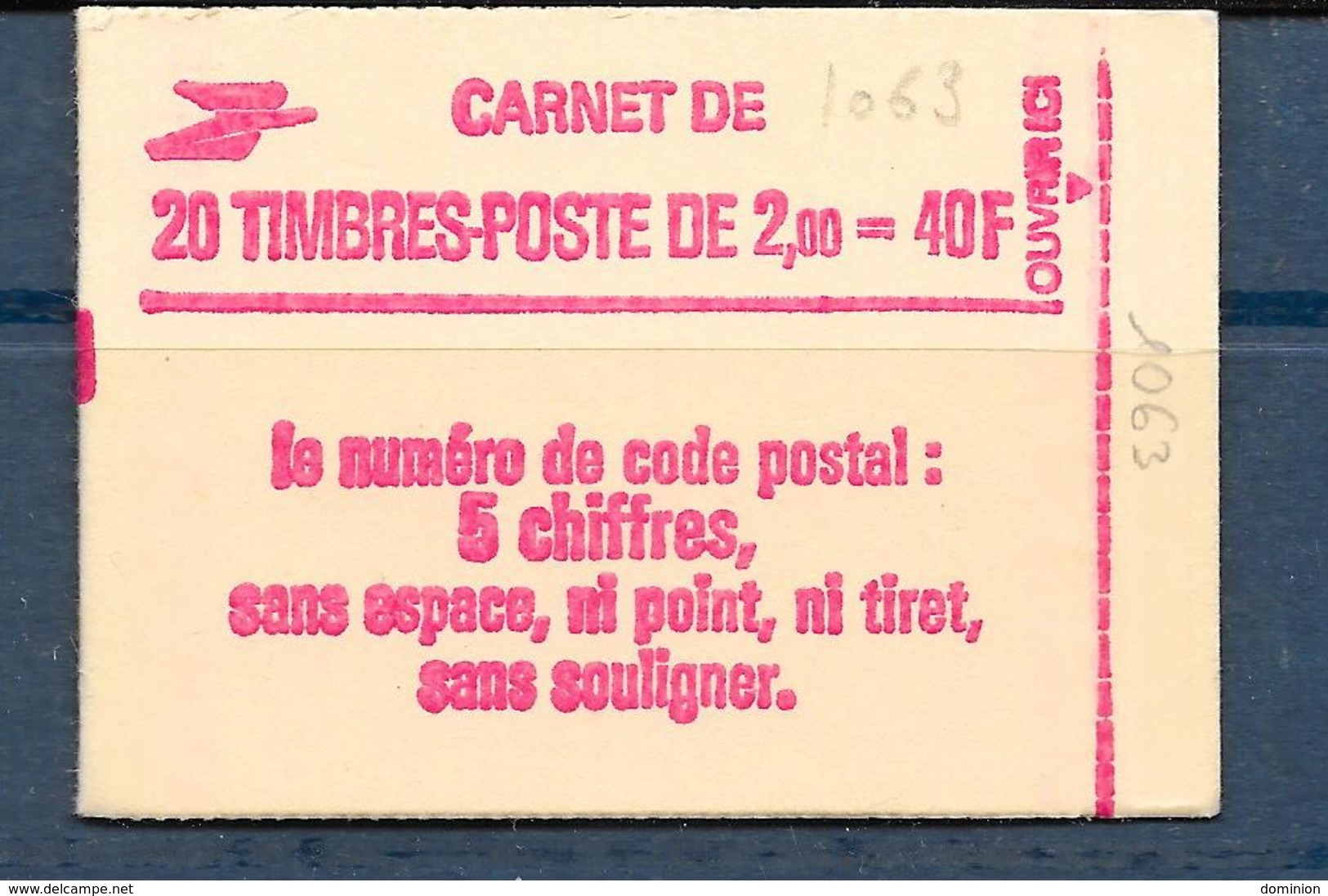 Carnet LIBERTE N° 2274-C4 ** CODE POSTAL - GB - CONF 8 - COTE 20 € - Autres & Non Classés