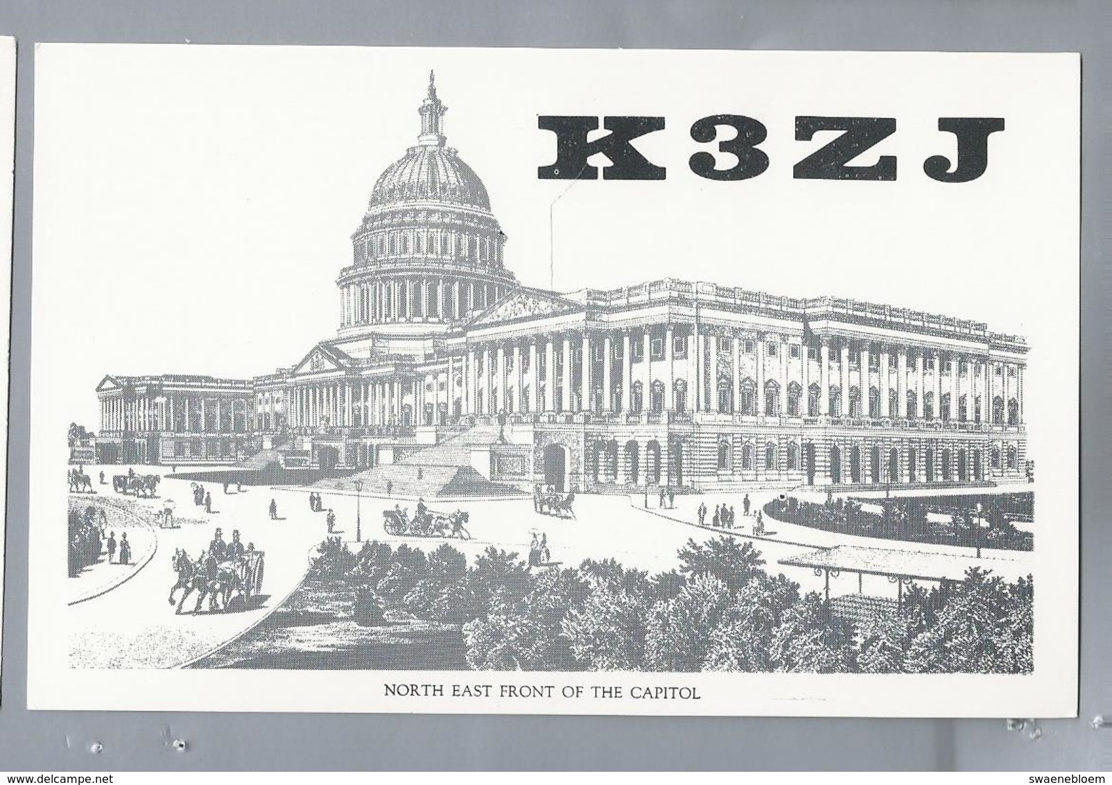 US.- QSL KAART. CARD. K3ZJ. DAVE SIDDALL, OPERATING FROM THE UNITED STATES SENATE WASHINGTON, DISTRICT OF COLUM - Radio-amateur