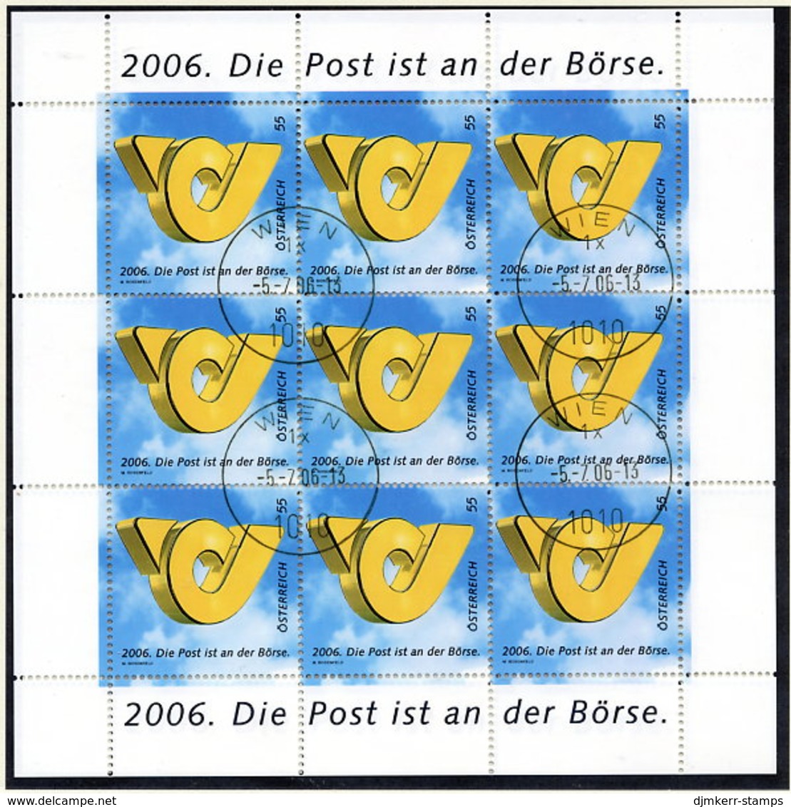 AUSTRIA 2006 Privatisation Of Post Sheetlet, Cancelled.  Michel 2600 Kb - Blocks & Sheetlets & Panes