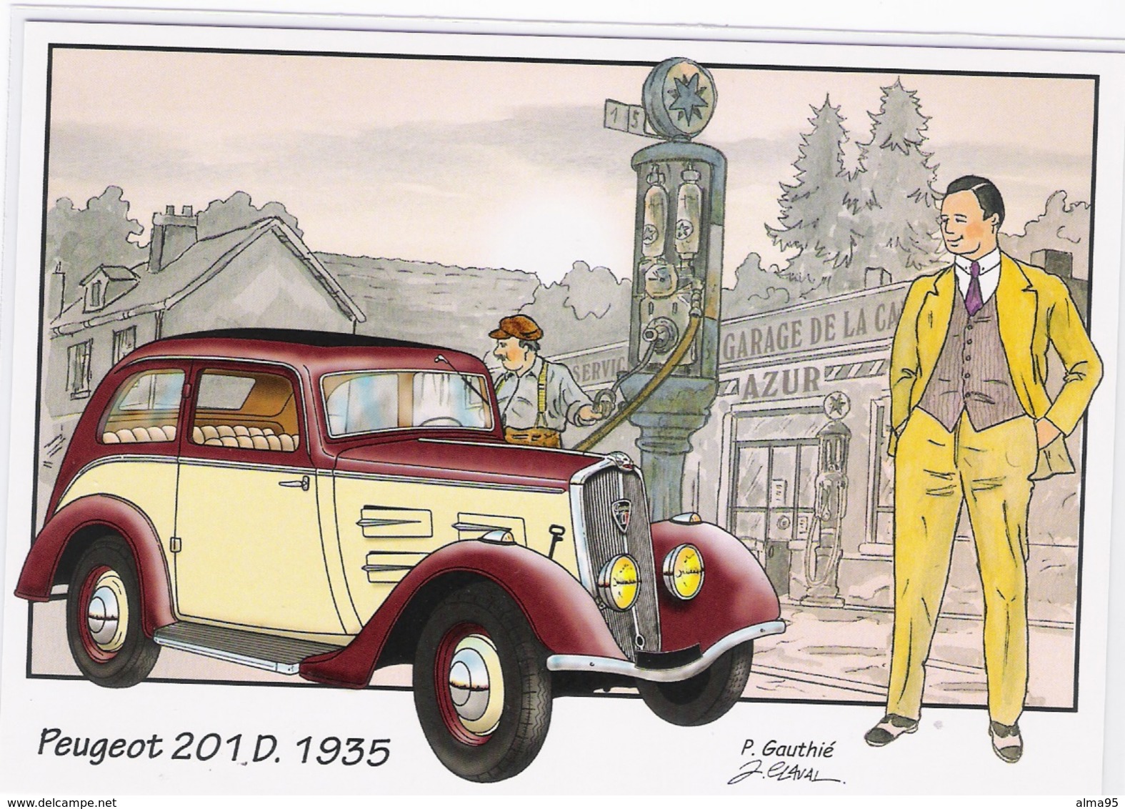 CPM - ILLUSTRATEUR - Pierre GAUTHIE - AUTOMOBILE - Peugeot 201 D. 1935 - Autres & Non Classés