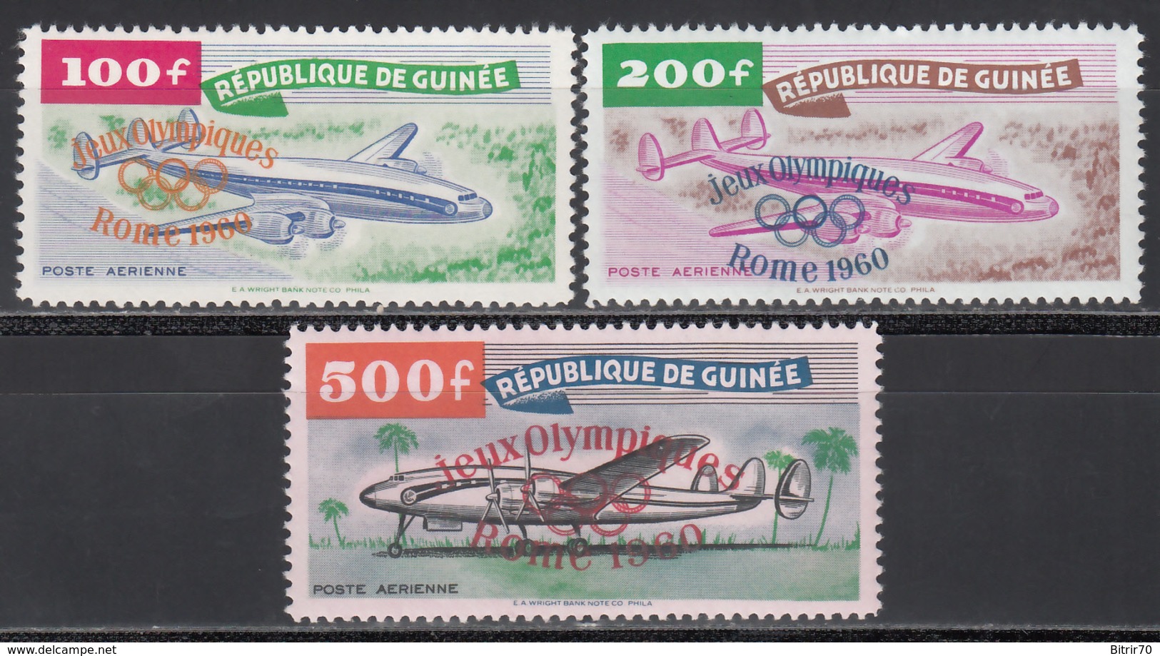 1960 Aéreo, Yvert Nº 11 / 13  MH, MNH, Juegos Olímpicos Roma 1960. - República De Guinea (1958-...)