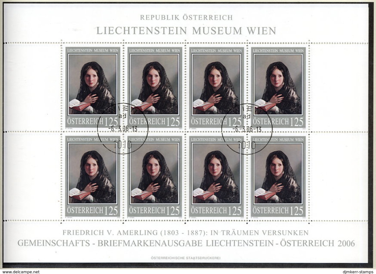 AUSTRIA 2006 Liechtenstein Museum Painting Sheetlet, Cancelled.  Michel 2574 Kb - Blocks & Sheetlets & Panes