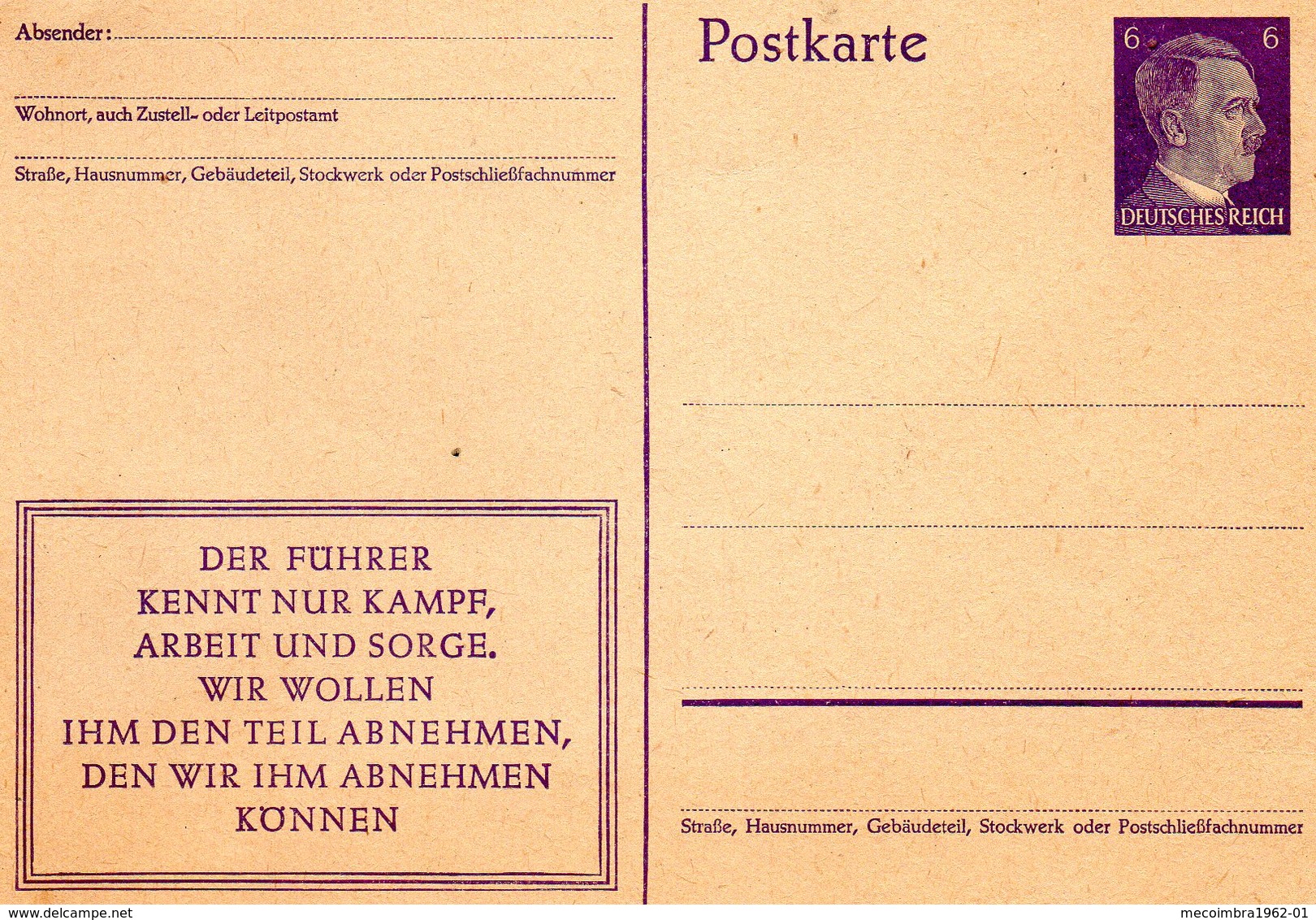 * ALLEMAGNE * Postkarte Cartes Avec Timbre Imprimé Deustsches Reich - Sonstige & Ohne Zuordnung