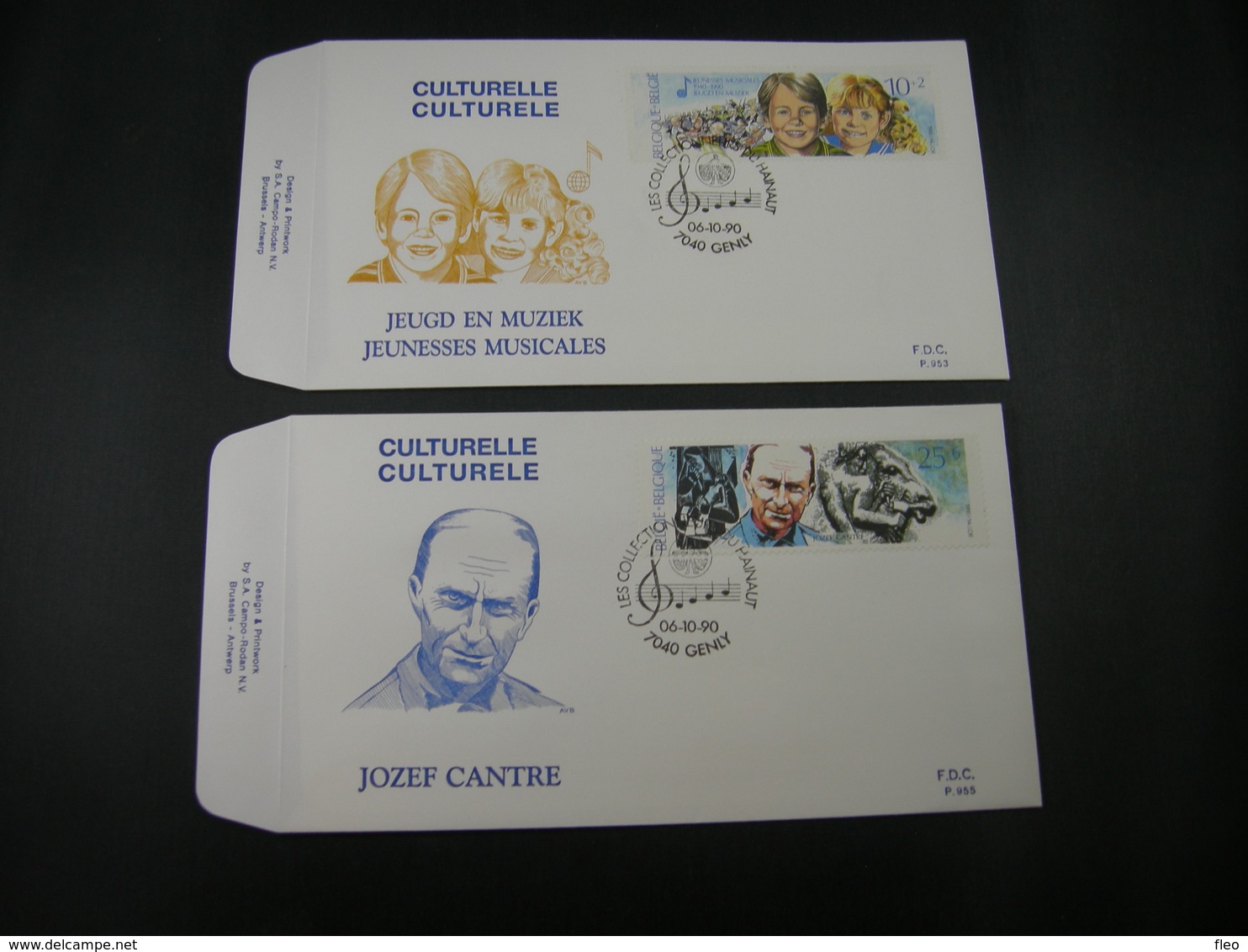 BELG.1990 2387 & 2389 FDC's ( Genly ) : "  Culturele   / Culturelle   " - 1981-1990