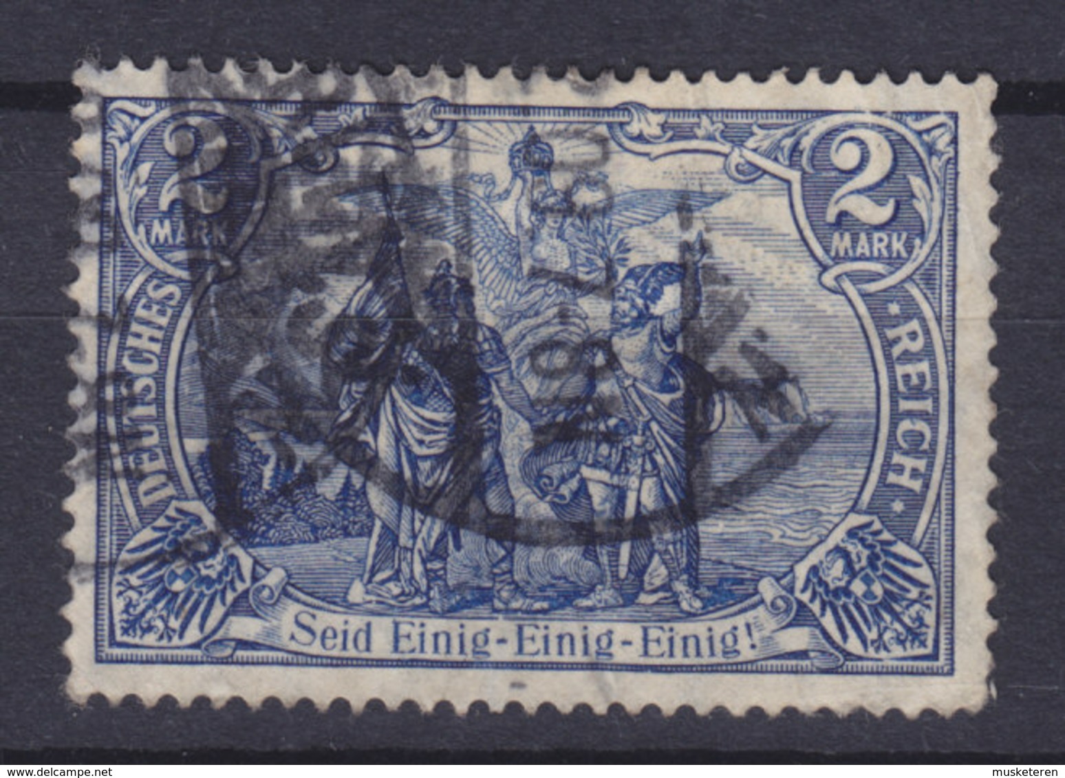 Deutsches Reich 1912 Mi. 96 A I B, 2 M Lateinischer Inschriften 26:17 Zähnungslöcher Strahlen Quergestreift Wz. 1 Rauten - Gebraucht