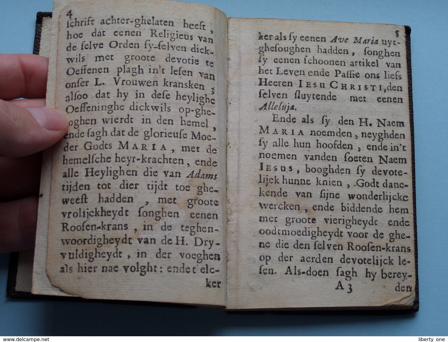 1684 > Het ROOZEN-KRANSKEN van Devotie Van D'Alderheylighste Maghet MARIA ( +/- 11,5 x 7 cm.) ( zie / voir Photo svp ) !