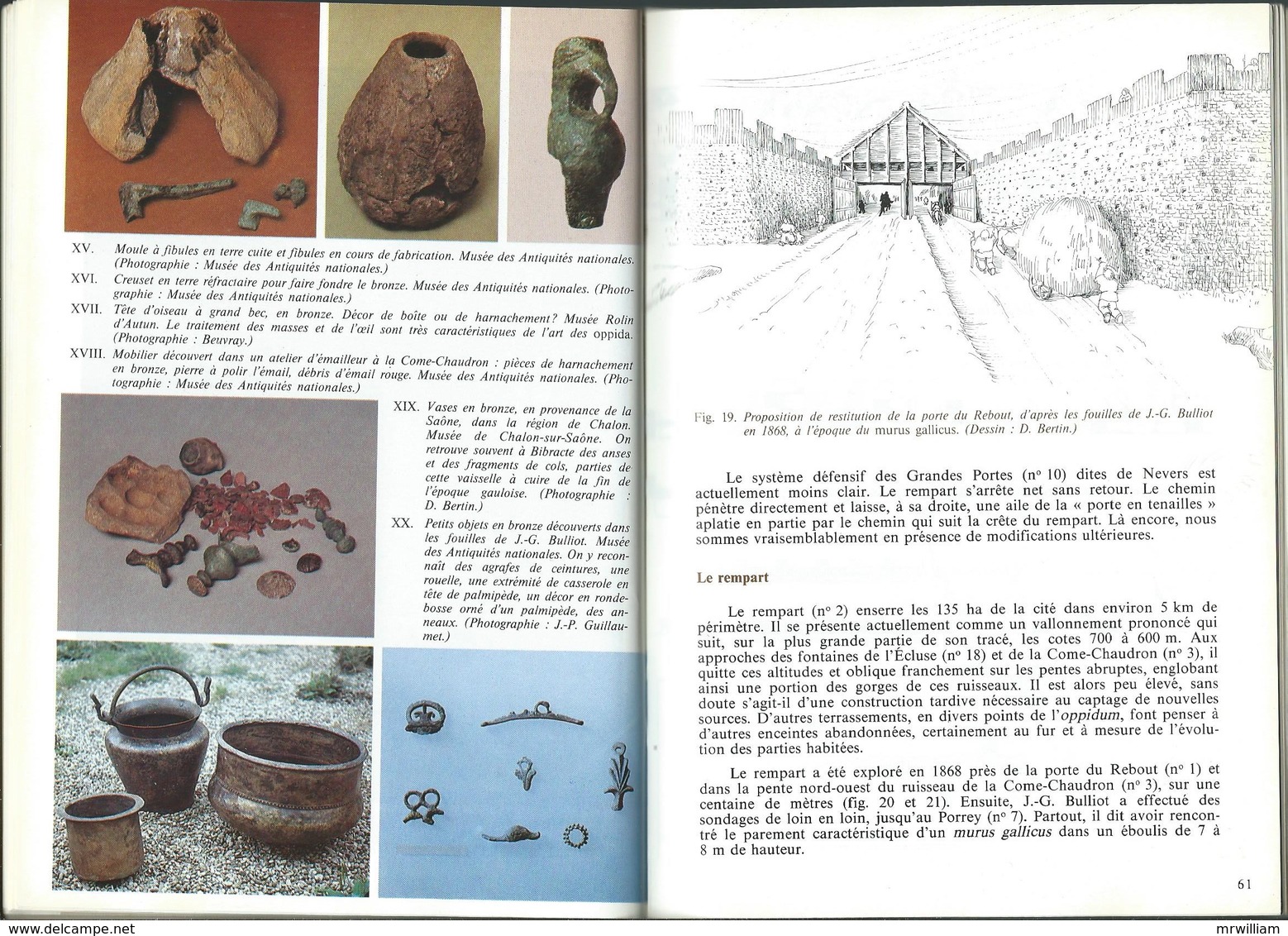 BIBRACTE Ville Gauloise sur le Mont Beuvray (71), Guides Archéologiques de la France (1987)