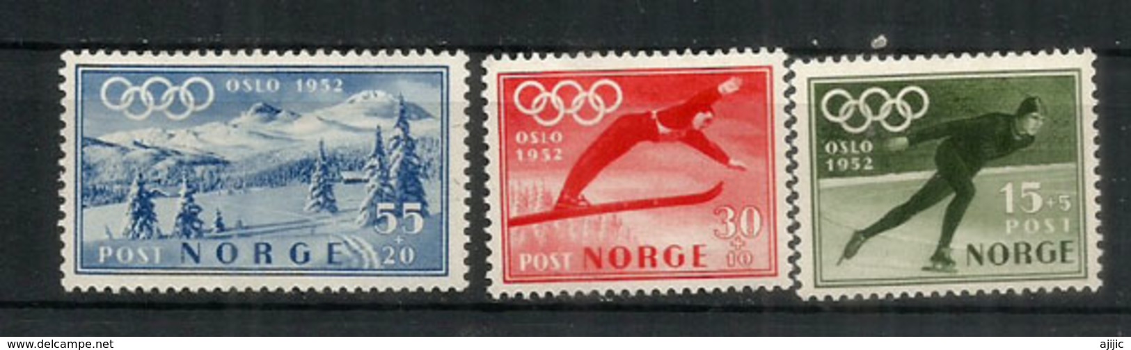 1952 Winter Olympics,Oslo Norway,  3 Mint ** Stamps NORVÈGE/NORWAY.  (25,00 Euro Yvert) - Winter 1952: Oslo