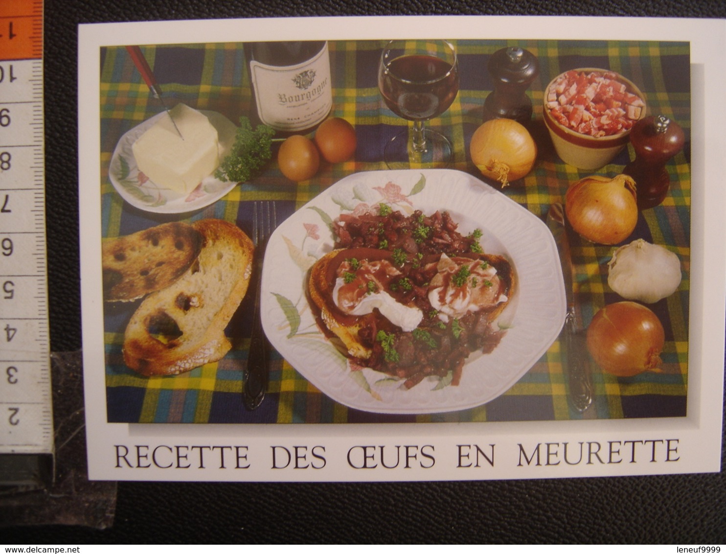 CP Carte Postale Postcard RECETTE CUISINE BOURGOGNE OEUFS EN MEURETTE - Recipes (cooking)